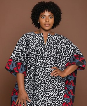 Plus Size Ankara Top / Women's African Print Kaftan Blouse