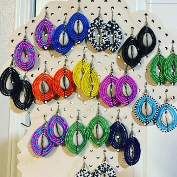 15 boucles d'oreilles maasai / boucle d'oreille maasai / boucles d'oreilles / boucles d'oreilles africaines / boucles d'oreilles perles / boucles d'oreilles coquillage
