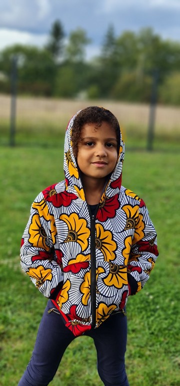 Red wedding flower hooded kids bombers