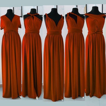 Infinity dress - burnt orange convertible dress - maxi dress - bridesmaid dress