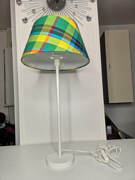 Medium Green Madras Lampshade Handmade