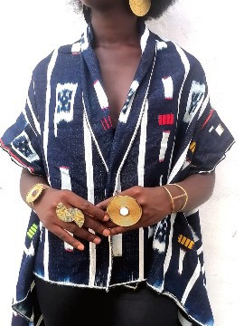 Baoulé woven cotton afro kimono