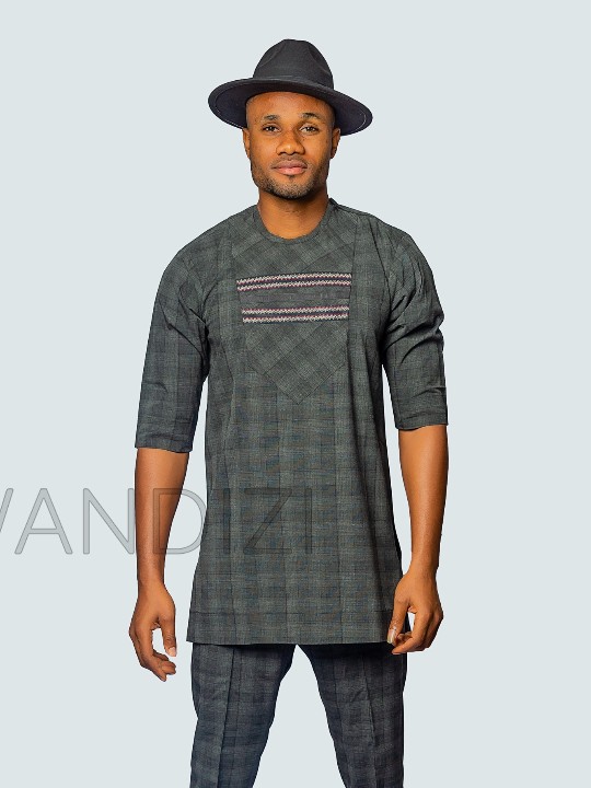 Costume gris à motifs légers, vêtements pour hommes africains, hommes de mariage africains