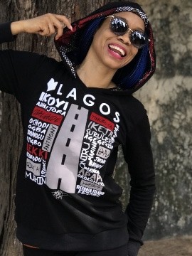 Sweat à capuche Love Lagos en noir