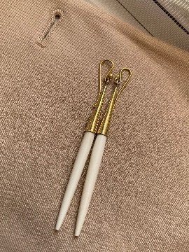 White spear earrings