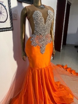 Orange prom date dresses special graduation dresses