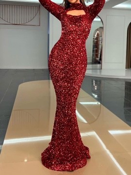 Robe de vin à sequins, robe longue à sequins, robe longue à sequins évasée, robe longue à vin