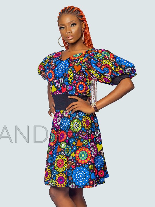 Ankara Fit and Flare Dress, African Print Dress, Ankara Dress