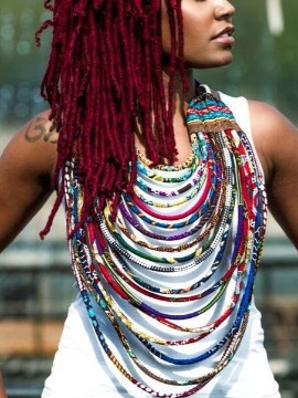 GREAT COLLAR IN AFRICAN FABRIC 20 ROWS