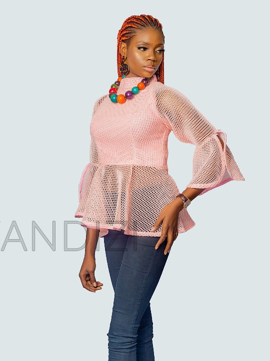 Lace Peplum Top, African Print Peplum Top, Wandizi Organza Top, African Womens Clothing
