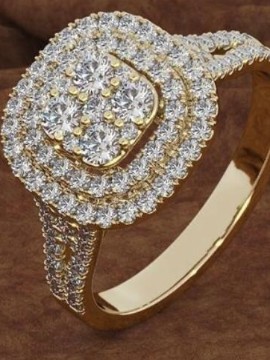 Zirconia rose gold 2pcs rings/gift ring/wedding ring/10karat ring for her