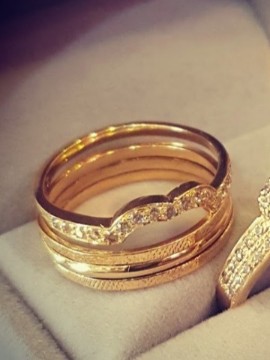 Bagues en or massif 18 carats pour mariage/fiançailles/mode