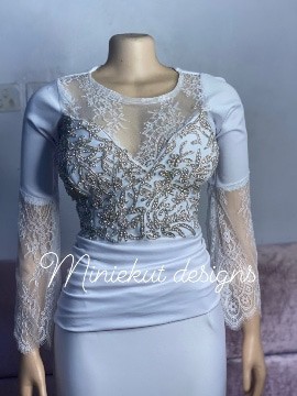 Robe de mariée civile, robe de mariée civile blanche, robe de mariée de cour, robe de réception blanche
