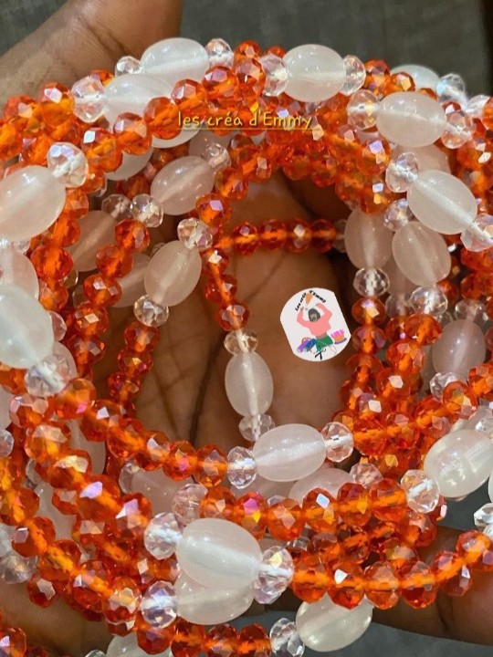 Bright orange and crystal baya