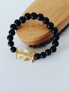 Bracelet en perles et pois baoulé " sika sika"