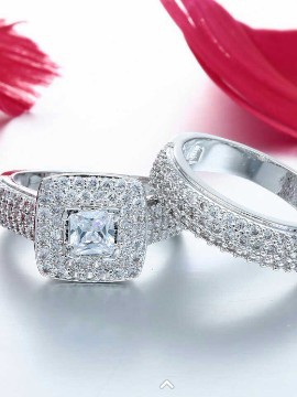 Alliances délicates personnalisées, 2 PCs/bague-cadeau/paire d'alliances