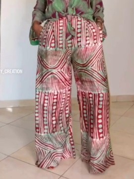 Chiffon top and Adire/Asooke mix pants