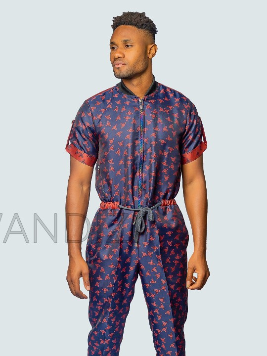 African Print Mens Jumpsuit, Mens Jean Jumpsuit, Mens Jumpsuit, Front Zip Jumpsuit,