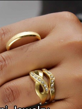 couple ring/Minimalistic ring set/ new fashion /yellow gold ring/engagement and wedding ring...10k