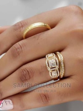 Bague à paillettes/mariage/fiançailles/cadeau/bagues mode pour couple/10k