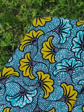 Pure cotton African Wax fabrics 45 cm "wedding flowers"