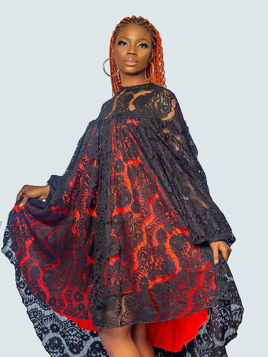 Lace high low Dress, Black lace Dress, African Clothing