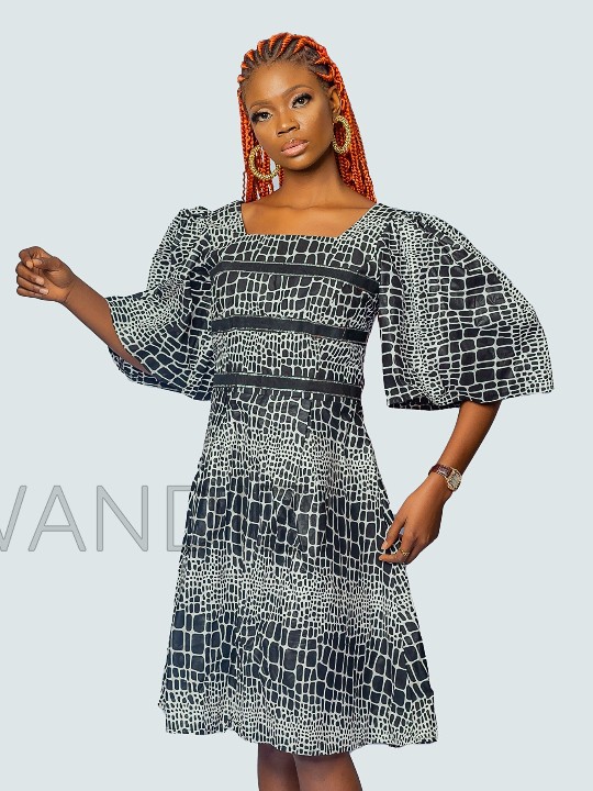 Ankara Flare Tie Back Dress, Ankara Dress, African Clothing