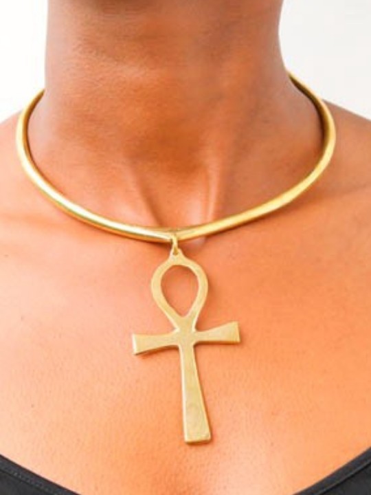 Ankh Brass Necklace, African Brass necklace, Choker Necklace, Christmas gift for her, Moms gift