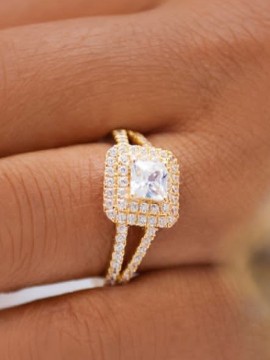Emerald pearl ring/engagement ring/fashion/18karat ring
