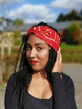 Red wax headband "lia"