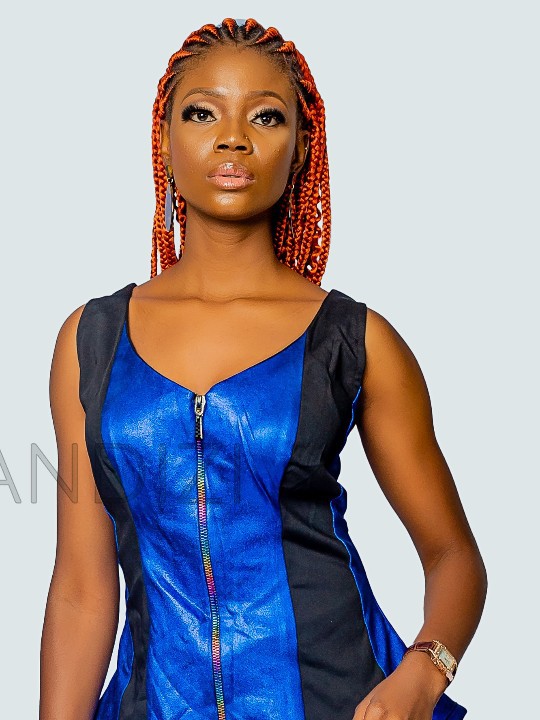 Faux Leather Sleeveless Front Zip Top