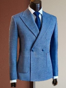 Costume croisé bleu français. Best-seller