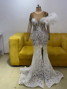 Robe de mariée blanche, robe de réception blanche, robe de soirée blanche, robe de bal blanche
