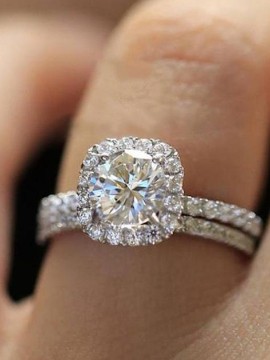 Silver Glitter Proposal Ring/wedding/engagement/gift/fashion