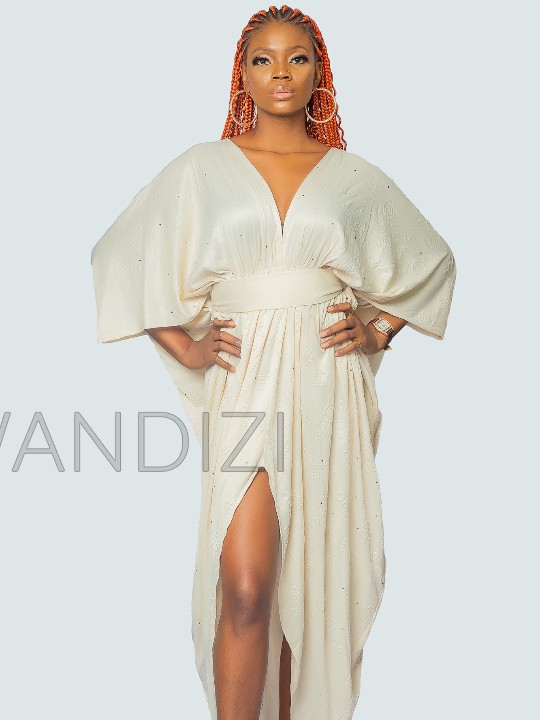 Abaya Dress, Deep-V Embellished Dress, African Clothing for Women, African Maxi Dress.