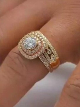 2pcs bague de mariage solide 18 carats/bague de mode/cadeau
