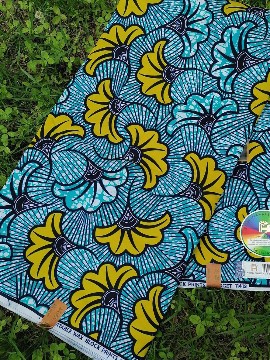Wax fabrics 100% cotton 2 yards 1m80 "wedding flower"