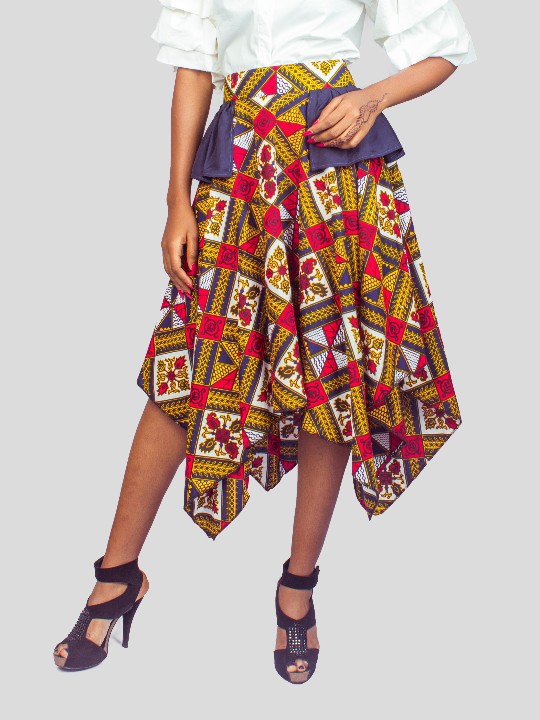 African Print Flared Skirt, Ankara Skirt, Womens Clothing, African Clothing for women