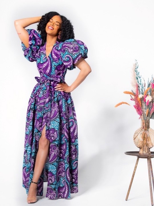 AMEYO V-NECK INVISIBLE SLIT DRESS