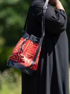 Red wax handbag
