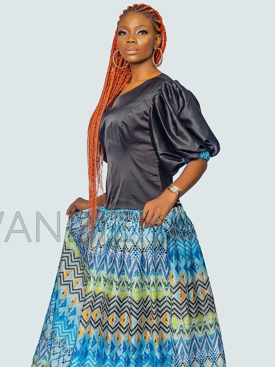 Satin Mix Long Dress, African Print Long Dress, Maxi Dress, African Clothing For Women