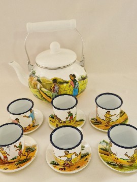 Cafetière/théière 2,5L + 6 tasses + 6 sous-tasses/Madagascar