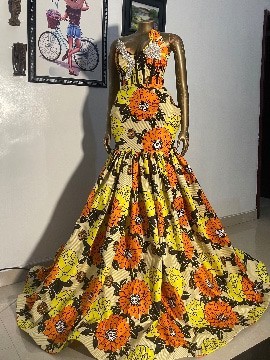 Ankara wedding reception dress/ evening promdress