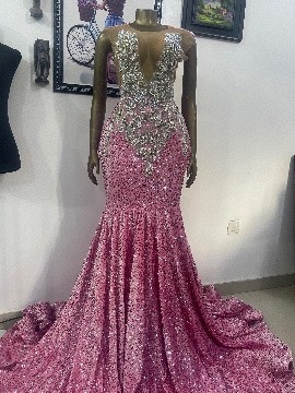 Sparkling pink prom dress