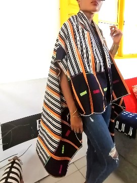 Baoulé woven cotton afro kimono